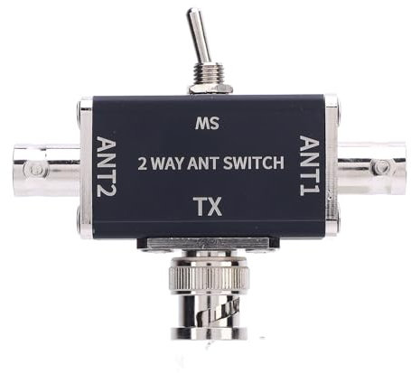 CHEOTIME 2 Wege CB Ham Atennae Switch, 100W BNC -Anschluss Atennae Switch Splitter 2 Position Koaxialschalter für 1 bis 30 MHz Schinken CB HF VHF UHF -Radio