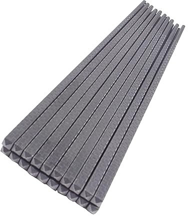 KICHOUSE 10piezas Palillos De Fibra De Vidrio Reutilizables Para Cocina Obsequio Hogar Portátiles Palillos Chinos Negros