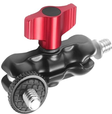 AsrMyjcx Abrazadera Flexible para cámara con Cabezal de Bola Doble, fácil de Instalar, Resistente, con Brazo Giratorio de Tornillo de 1/4 para Zapata de