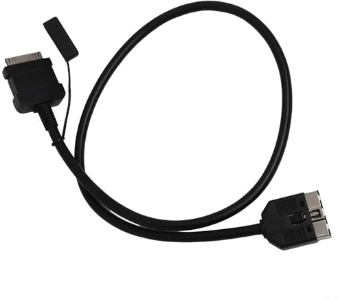 Honseadek Cable de interfaz para iPhone de 30 pines, conector de audio compatible con vehículos Jaguar, cable adaptador de música de coche ABS negro para Direct