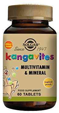 Solgar Kangavites Complete Multivitamin and Mineral Formula - Tropical Punch Flavor - Supports Immunity, Bone Growth & Teeth - Chewable Vegan Tablets - Children's Health Supplement - Pack of 60