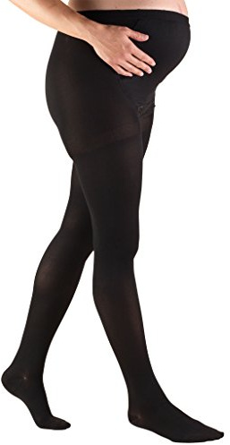 Truform 20-30 mmHg Maternity Compression Pantyhose, Tummy Support for Pregnant Bumps, Black, Tall