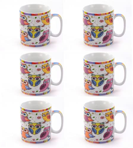 Teemando 6 X Jumbo-Becher Eule Porzellan 0,75 l = 6 Becher