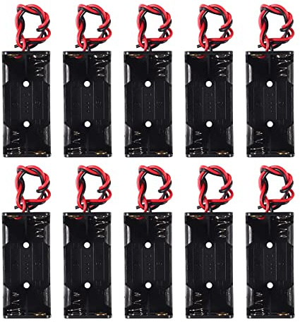 AEDIKO Lot de 10 boîtiers de rangement pour piles AAA 3 V 2 piles AAA