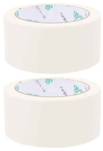 AOKWAWALIY Kraft Paper Tape, 2 Rolls White Packing Tapes 45mm x 30m Recyclable Writable Packing Tape for Masking, Sealing, and Packaging Use