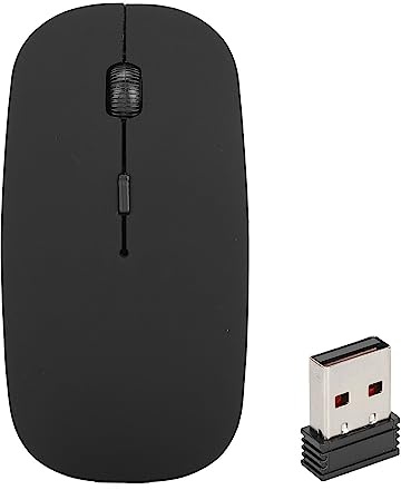 Vikye Mouse Wireless, Mouse Sottile Silenzioso 2.4G con Ricevitore USB, Mouse per Computer Portatili per PC, Tablet, Laptop con Ricevitore USB (BLACK)