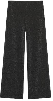 Vero Moda Vmberlin MW Pantalon Large à Paillettes Noos, Noir, M / 30L