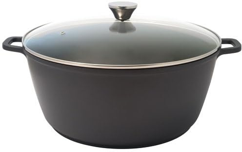 Olla de cocción lenta alta 32 cm + tapa de cristal - 10 Lt - Fundición aluminio cerámica