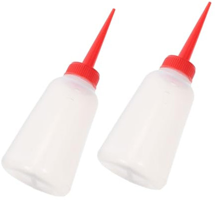 Artibetter 2pcs Red Tip Oil Dispenser Bottles for Sewing Machines 250ml Precision Squeeze Applicator for Machine Oil and Craft Use for Automotive and Embroidery