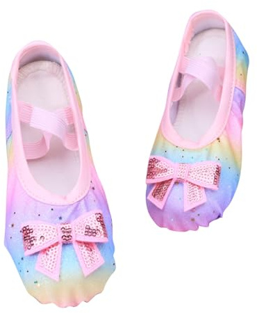 Ballet Shoes for Girls Glitter Ballet Slippers Full Sole Ballet Dance Flats for Childrens Kids Toddler for Dance Performance Gymnastics