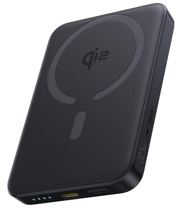 Baseus EnerFill Qi2 MagSafe Power Bank 10000mAh, PD 22,5W USB-C Uscita, 15W Wireless Magnetico PowerBank, Mini Batteria Magsafe per iPhone 17/16/15/14/13/12 Plus, Pro, Pro Max, Nero