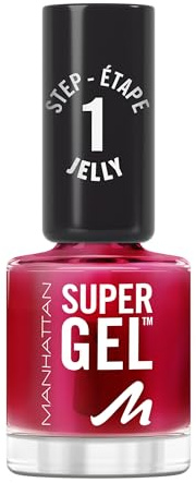MANHATTAN Super Gel Nail Polish, Jelly Gloss, langhaltender Nagellack, hochglänzendes Finish, einfache Anwendung, gelartige Maniküre, splittert nicht, cleane Formel, 014 Pink To The Berry, 12ml
