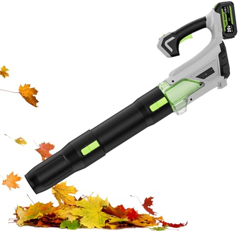 Batteridriven lövblåsare kompatibel med Makita 18 V, 18260 rpm borstlös, kraftfull elektrisk lövblåsare, luftflöde 338 m³/h fläkt, batteri, blåsare för trädgård, löv, damm, snö (utan batterier)