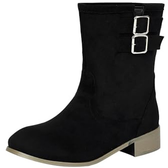 Cocila Botas Hasta El Tobillo Anchas Para Mujer De Luoika, Botines Holgados Media Con Cremallera Lateral Y Tacón. Bota Niña Negra Agua Altas Hunter Invierno Tacon Negros Piel Hombre Manoletinas