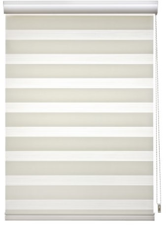 JalousieCrew Doppelrollo mit Blende Farbe Ecru, grau beige - Breite 60 bis 140 cm Länge 160 cm und 220 cm - Duo - Rollo (60 X 160 cm)