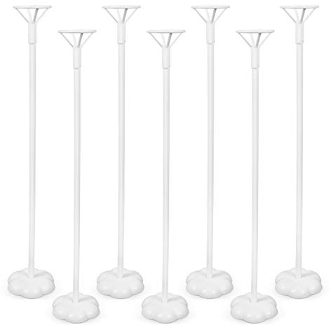 12PCS Balloon Stick Stand - Balloon Holder Cup with Balloon Pole and Flower Stand Base - Table Desktop Centerpiece Decorations for Wedding Birthday Baby Shower Any Party Balloon Accessories