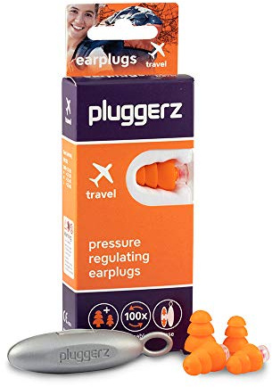 Pluggerz Ohrstöpsel Reisen - 2 Paar (S/M M/L) - Wiederverwendbar - Weich & bequem - Gefiltert - 27 dB - Fliegen - Reisen - Reduziert Luftdruck - Verhindert Ohrenschmerzen