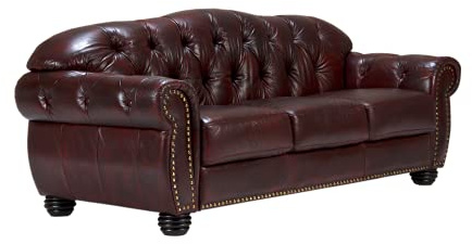 Woodkings Chesterfield Hereford Sofa 3-Sitzer Echtleder antik Rot | Couch, Bürosofa, Polstermöbel, Clubsofa, englisches Ledersofa