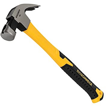 Roughneck Claw Hammer Fibreglass Shaft 454g (16oz), Black and Yellow