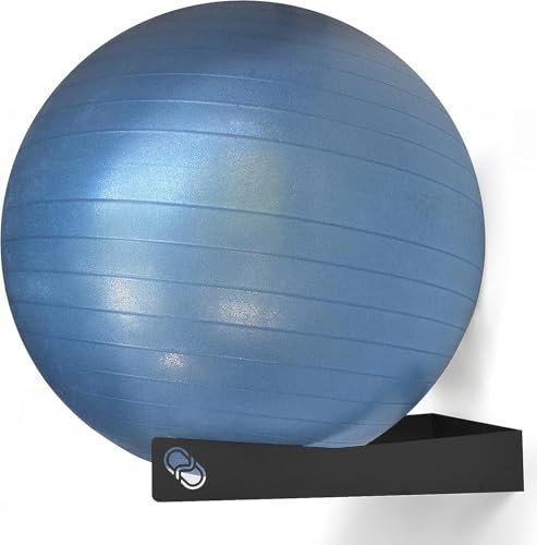 meollo | Supporto Palla Pilates | 43x32 cm | 100% Acciaio | Prodotto in Europa | Porta Palla da Muro | Porta Gym Ball | Porta Pallone da Muro | Palestra in Casa | Home Gym | Pilates Attrezzi
