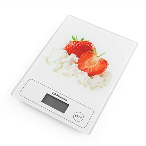 Orbegozo PC 1018 - Peso de cocina, base antideslizante, auto apagado, función tara, funciona a pilas, capacidad máx. 5 kg