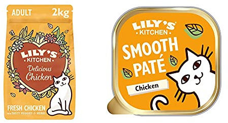 Lily's Kitchen Chicken Casserole Complete Adult Dry Cat Food (2 kg) & Classic Chicken Dinner Wet Cat Food, 19 x 85g