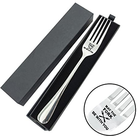 VICKHU Gabel mit Aufschrift May The Fork Be With You, StarWars-Geschenke, Geschenke für Freund, Freundin, Ehemann, Mutter, Vater, Jahrestag, Weihnachten, Valentinstag