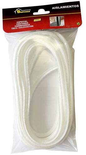 Burlete de cepillo ADHESIVO BLANCOpara ventanas y puertas correderas de 6 metros y 7x5mm de larga duración y ahorro energético con buen deslizamiento y valido para desajustes de 2 a 4mm.