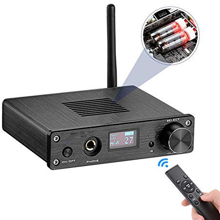 Decoder Audio, preamplificatore valvolare, decodificatore DAC USB, Amplificatore per Cuffie Desktop, Tubo 6K4 Integrato Bluetooth 4.2 con Telecomando utilizzato per l'amplificatore