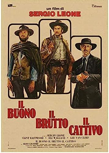 Poster Il Buono Il Brutto E Il Cattivo Locandina Del Film Vintage Wall Art Immagini Poster E Stampe Tela Pittura Decorazione Della Parete 50X70Cm Senza Cornice