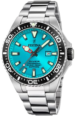 Festina Herrenuhr Analog aus Edelstahl 316l Silberfarben | Quarzwerk, Kalender, Widerstandsfähiges Saphirglas, Wasserdicht 20 ATM F20663/5 The Originals