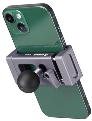 FANAUE Aluminum Phone Holder with 1 Ball Head Adapter Compatible with RAM mounts B Size Double socket arm & Bike Motorcycle Phone Mount for 6-8.5 Smartphone, Anti-loosening knob double protection.