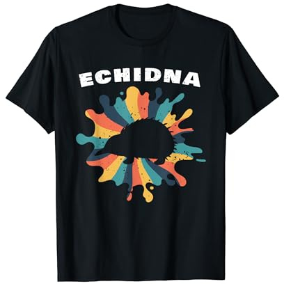 Echidna Retro Design Australia Mammifero Spinoso Echidna Maglietta