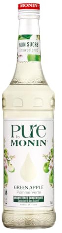 PURE by MONIN Green Apple Konzentrat 0,7 l | Grüner Apfel Geschmack ohne Zuckerzusatz - ideal für Cocktails, Limonaden, Mocktails und Desserts