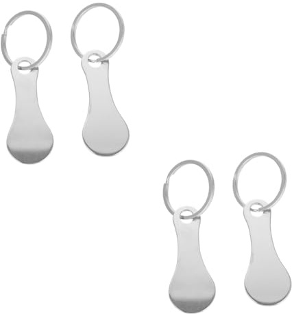 NUOBESTY 4pezzi Chiave Di Rilascio Per Carrelli Della Spesa Gettoni Inossidabile Portachiavi Elegante e Pratico Per Uso Quotidiano