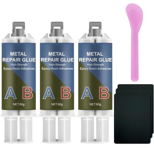 Colla per metallo, 240 g, 2 componenti, colla per resina epossidica, colla per metallo, acciaio inossidabile, legno, ceramica – per riparazione, ghisa