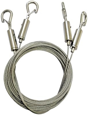 QLXHBOT Adjustable Picture Hanging Wire 2PCS Mirror Frame Kit 2.5m x1.5mm Heavy Duty Stainless Steel Wire Rope for Mirror Hanging Hardware,Basket Flowerpot Hold Up to 39kg, Silver