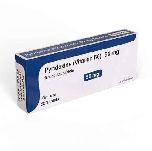 Vitamin B6 50mg Pyridoxine - High Strength B6 Vitamins - 28 Vegan Vegetarian Tablets - Made in UK