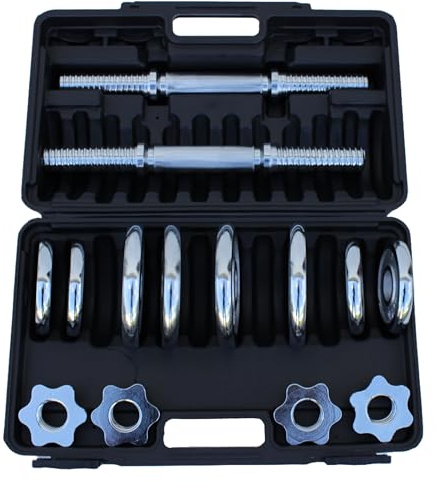 Lisaro Kurzhanteln – Set | 10/15 kg | inkl. Sternverschlüsse & Hantelscheiben | Hantelkoffer | Hantelset, Kurzhantelset, Kurzhantel