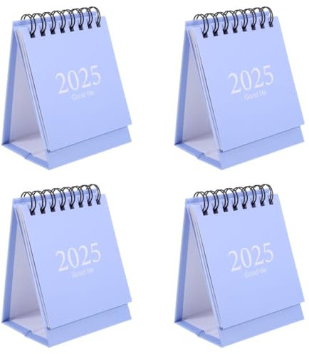 SEWACC 4 Stück Tischkalender 2025 Agendakalender 2024 Monatlicher Memo- Planer Stehender Flip- 2024 2024-2025 Staffelei Kalenderplaner Papier