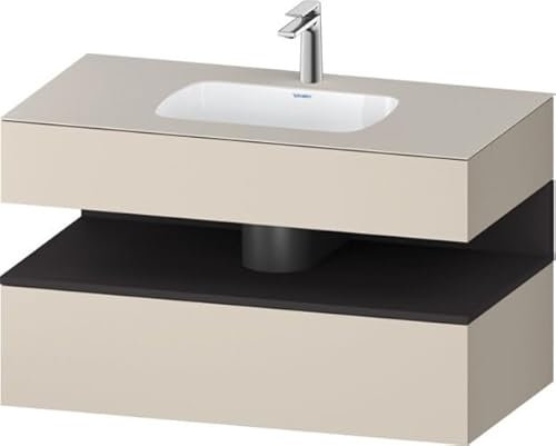 Duravit Qatego lavabo encastrado con base de lavabo consola, 1000x550x600mm, nicho grafito supermatt, QA4786080, Color: Topo