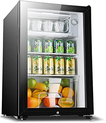 MOLVUS Réfrigérateur à Boissons pour Cave à vin, Petite Cave à vin, Porte en Verre Transparente, réfrigérateur à température réglable, Silencieux, Autonome et intégré