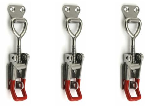 3PCS Adjustable Toggle Clamp,Toggle Latch Lockable,Quick Release Pull Latch Tools,Stainless Steel Toggle Clamp for Door Cabinet Box Case,122MM