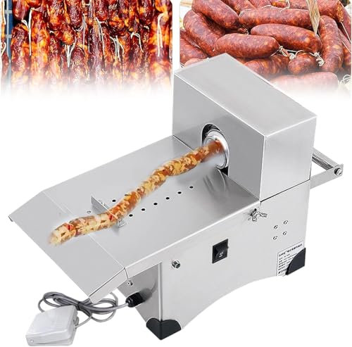 RETRIN 200W Macchina per Legare Salsicce Commerciale Legatrice per Salsicce in Acciaio Inossidabile,Macchina Nodi Elettrica per Salsiccia Affumicata con Interruttore a Pedale,Due modalità