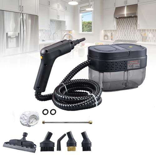 WADPP Steam Cleaner with Handle Controllable Switch,Portable 2500W High Pressure Handheld Steam Cleaner,for Car, Kitchen, Furniture, Grout, Tile,Black
