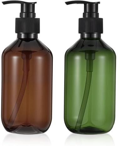 YUXIANLB Lot de 2 distributeurs à pompe pour shampooing, savon liquide, savon pour les mains, design vintage moderne pour salle de bain, cuisine, évier, lotion, gel douche, conteneurs rechargeables