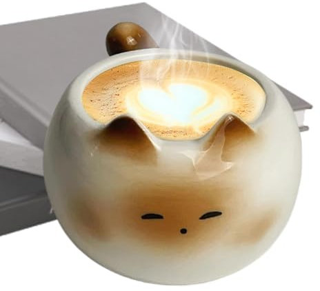 Carino bicchiere per gatti – tazza da tè in ceramica, bevande novità | Simpatico bicchiere d'acqua, regali divertenti da amanti dei gatti, caffè resistente al calore e tazza da tè, grande capacità con
