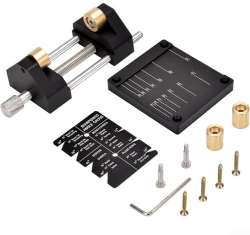 Sistema de guía de afilado para cinceles y cepilladores de carpintería, kit de afilado de ángulo ajustable con mecanismo de doble rodillo, rango de 15 a 45 grados (A)