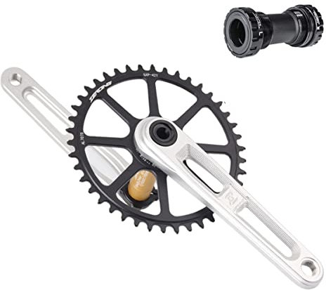 IBOWZ Fahrrad Kurbel Garnitur, Rennrad-Kurbelgarnitur, 170 mm, hohl, integrierte Kurbelgarnitur aus Aluminiumlegierung, 40/42/44/46/48/50T Kettenblatt, GXP-Kurbelgarnitur mit Tretlager