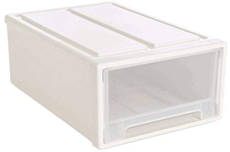 Boîte de rangement empilable en plastique pour vêtements, chaussures et accessoires, petite poubelle blanche pour placard et armoire, idéale pour une gestion efficace de l'espace